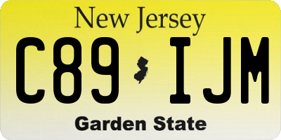 NJ license plate C89IJM