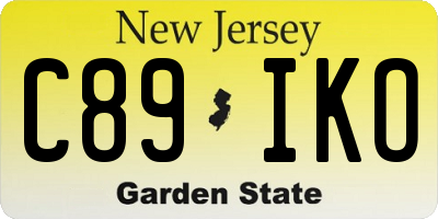 NJ license plate C89IKO
