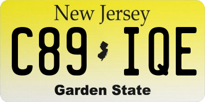 NJ license plate C89IQE