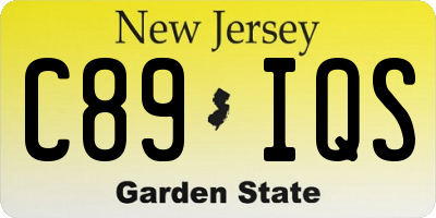 NJ license plate C89IQS