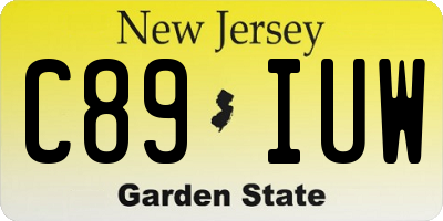NJ license plate C89IUW