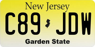NJ license plate C89JDW
