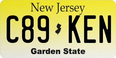 NJ license plate C89KEN