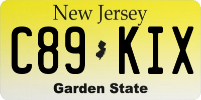 NJ license plate C89KIX