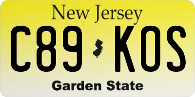 NJ license plate C89KOS