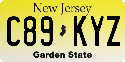 NJ license plate C89KYZ