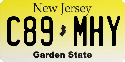 NJ license plate C89MHY
