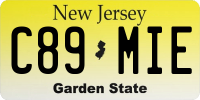 NJ license plate C89MIE