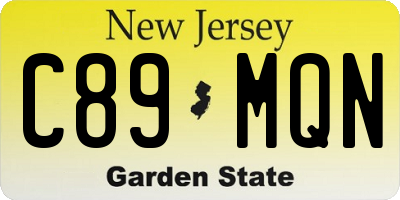 NJ license plate C89MQN