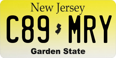 NJ license plate C89MRY