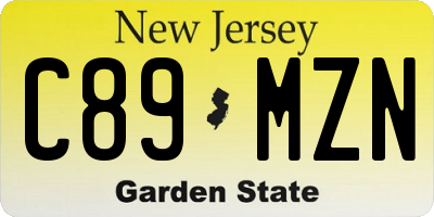 NJ license plate C89MZN