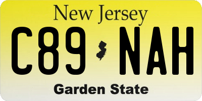 NJ license plate C89NAH