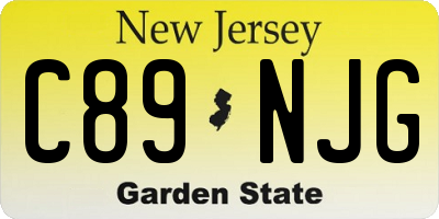 NJ license plate C89NJG