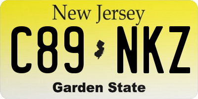 NJ license plate C89NKZ