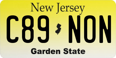 NJ license plate C89NON