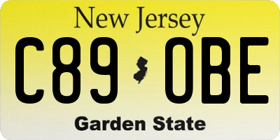 NJ license plate C89OBE