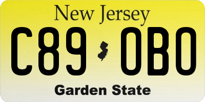 NJ license plate C89OBO