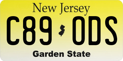 NJ license plate C89ODS