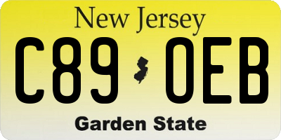 NJ license plate C89OEB