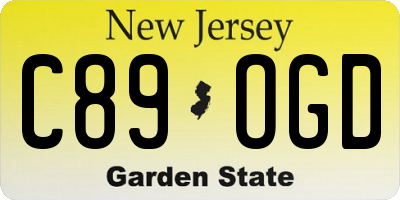 NJ license plate C89OGD