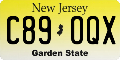 NJ license plate C89OQX