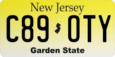 NJ license plate C89OTY