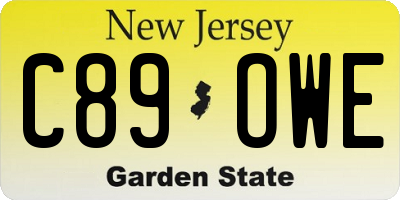 NJ license plate C89OWE