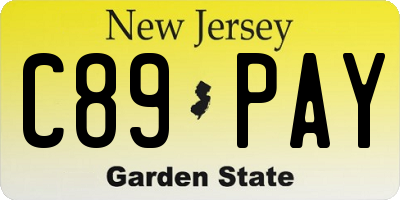 NJ license plate C89PAY