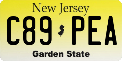 NJ license plate C89PEA