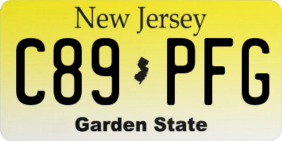 NJ license plate C89PFG