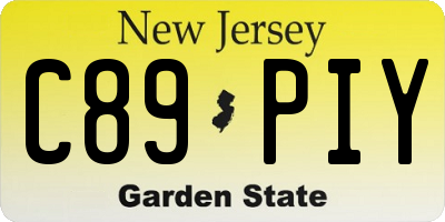 NJ license plate C89PIY
