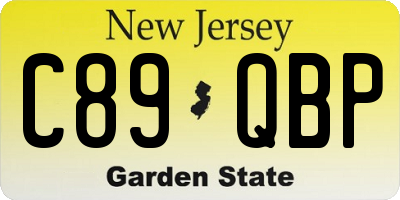 NJ license plate C89QBP