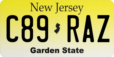 NJ license plate C89RAZ