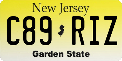 NJ license plate C89RIZ