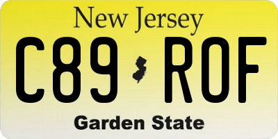 NJ license plate C89ROF