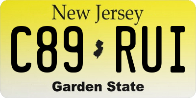 NJ license plate C89RUI