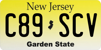 NJ license plate C89SCV