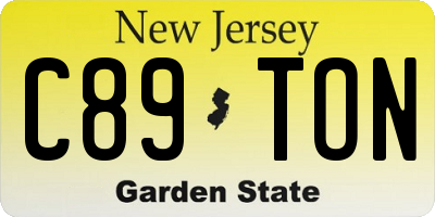 NJ license plate C89TON