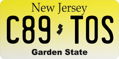 NJ license plate C89TOS