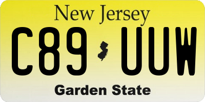 NJ license plate C89UUW