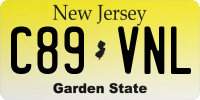 NJ license plate C89VNL
