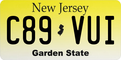 NJ license plate C89VUI