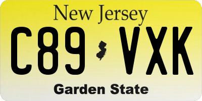 NJ license plate C89VXK