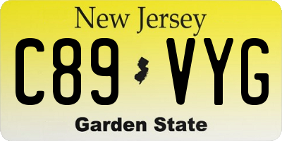 NJ license plate C89VYG