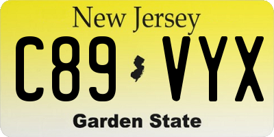 NJ license plate C89VYX