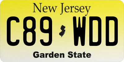 NJ license plate C89WDD