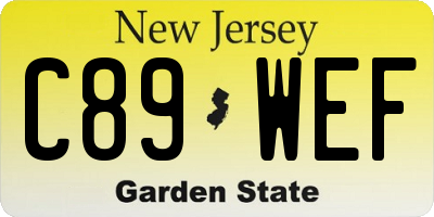 NJ license plate C89WEF