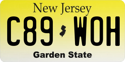 NJ license plate C89WOH