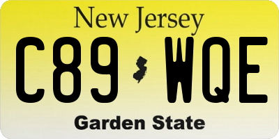 NJ license plate C89WQE