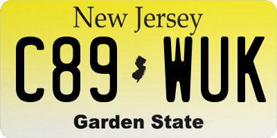 NJ license plate C89WUK